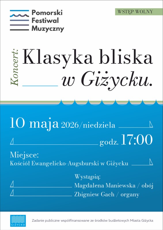 Klasyka bliska w Giżycku – koncert organowo-kameralny
